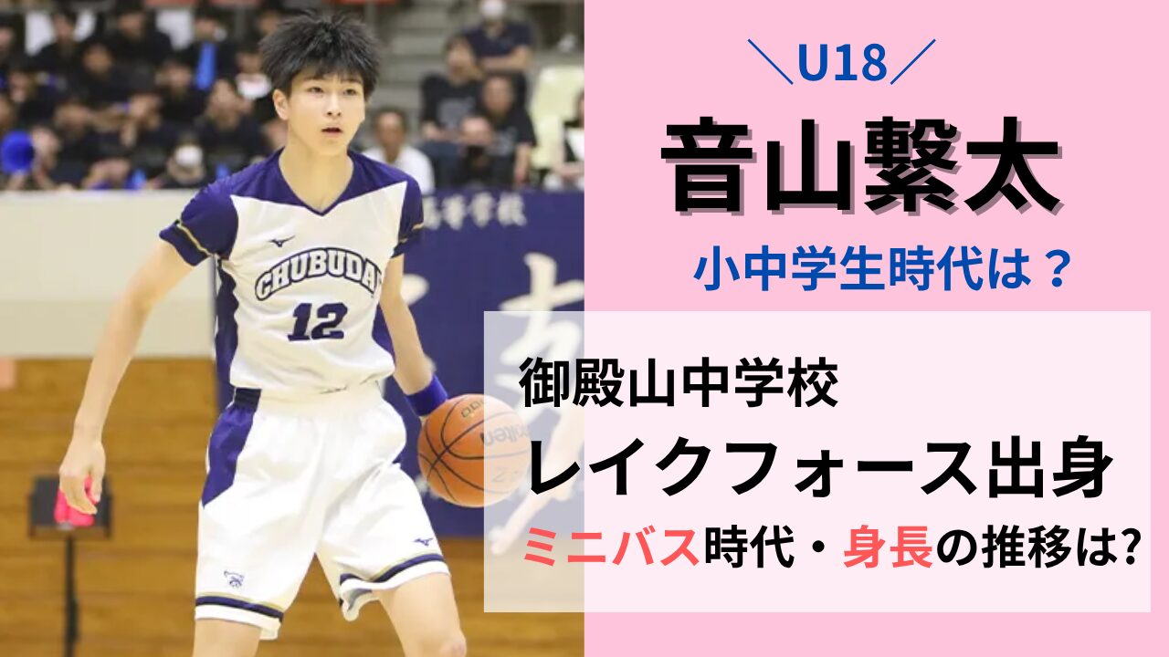 音山繋太の御殿山中学校レイクフォース時代とミニバス時代の身長の推移は？というタイトルの画像